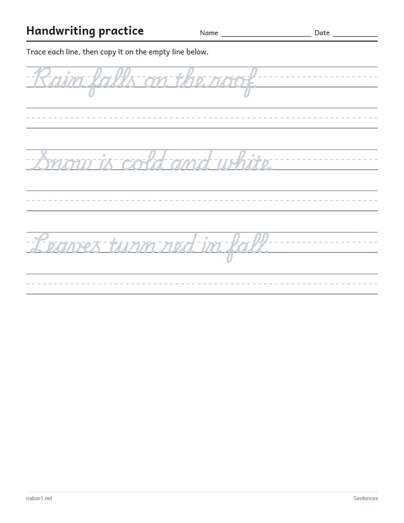 Cursive Handwriting Pack, sample page 4